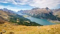 Gorgeous view over Lake Sils when hiking Grisons, Switzerland Royalty Free Stock Photo