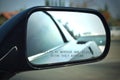 Corvette side mirror with the words, Objects in mirror are closer than they appear