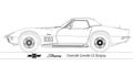 Corvette Singray C3 silhouette outlined, us vintage car