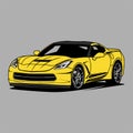 Corvette Stingray C7 Yellow Royalty Free Stock Photo