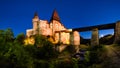 Huniazilor Castle, Corvin Castle from Hunedoara, Romania at blue hour Royalty Free Stock Photo