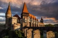 Corvin Castle with clouds