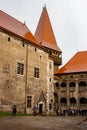 Corvin Castle - courtyard view, Hunedoara, Romania Royalty Free Stock Photo