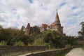 Corvin Castle or Hunyadi Castle - seen from the city Castelul Corvinilor sau Castelul Huniazilor, Hunedoara, Romania Royalty Free Stock Photo