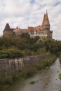 Corvin Castle or Hunyadi Castle - seen from the city Castelul Corvinilor sau Castelul Huniazilor, Hunedoara, Romania Royalty Free Stock Photo