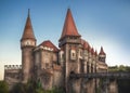 Corvinilor Castle in summer season Royalty Free Stock Photo