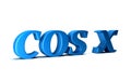 Cosine of X Trigonometry Math Function. 3D Rendering Illustration