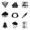 Cosiness icons set, simple style