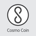 COSM - Cosmo Coin. The Market Logo of Coin or Market Emblem.