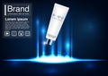 Cosmetic ad concept luxury facial foam mockup