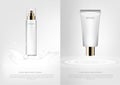 Cosmetic ad, milk lotion and moisturizer concept design