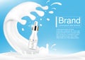 Cosmetic ad milk splash concept vector