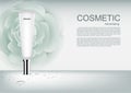 Cosmetic ads template, Beauty cosmetic tube serum, moisturizer o