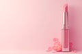 Cosmetic allure Lipstick placed on a pink background with copy space