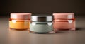 Cosmetic anti-aging cream jar set, advertisement for your product - AI generated image