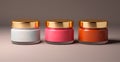 Cosmetic anti-aging cream jar set, advertisement for your product - AI generated image