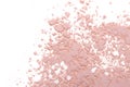 Cosmetic background, minerl clay texture. Mask dry clay for facecare and bodycare. Isolated on a white background Pink texture of Royalty Free Stock Photo