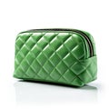 Cosmetic Bag, Green Makeup Case, Cosmetics Pouch, Fashionable Clutch, Closed Female Purse