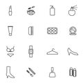 Cosmetic and beauty shopping icons set vector illustration Royalty Free Stock Photo