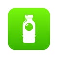 Cosmetic bottle icon green vector