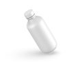 Cosmetic bottle mockup with screw cap isolated on white background