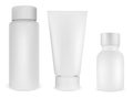 Cosmetic bottle package. White plastic product. 3d