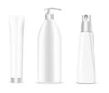 Cosmetic bottle. White shampoo package mockup, 3d