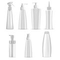 Cosmetic Bottles. White Plastic Package 3d Design