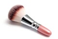 Cosmetic brush for applying blush on a white background