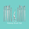 Cosmetic brush and scissors