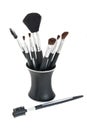 Cosmetic Brushes in Stand Royalty Free Stock Photo