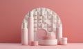 cosmetic care background pastel treatment bottle shampoo beauty layout pink product. Generative AI.