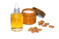 Cosmetic composition face cream, almond oil and almond. Health for face skin with almond oil, health for hair.