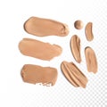 Cosmetic concealer smear strokes, tone cream smudged Vector.