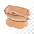 Cosmetic concealer smear strokes, tone cream smudged Vector.