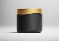 Cosmetic container with golden cap isolated 3d illustration