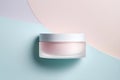 Cosmetic cream bottle mockup on pastel background