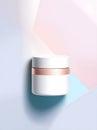 Cosmetic cream jar mockup in pastel colors