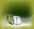 Cosmetic cream with olive oil Royalty Free Stock Photo