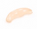 Cosmetic cream smear, realistic creamy or lotion texture, gel blob on white background.