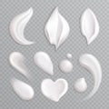 Cosmetic Cream Smears Realistic Icon Set