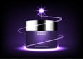 Cosmetic cream and sparkler light vector purple cosmetic collect