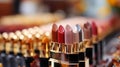 Cosmetic Elegance: Professional Collection of Lipsticks and Makeups. Radiant Beauty: Makeup with Lipstick and Tricks.