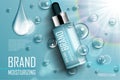 Cosmetic essence contained in a droplet bottle template for design Ads poster, presentation, banner. Serum essence for