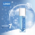 Cosmetic essence contained in a droplet bottle template for design Ads poster, presentation, banner. Serum essence for skin care