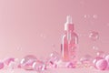Cosmetic essence liquid bubbles molecules antioxidant of liquid bubble Royalty Free Stock Photo