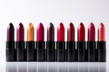 Cosmetic expression: lipstick palette brilliance Royalty Free Stock Photo