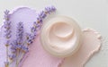 Cosmetic face cream made of lavender. Generative Ai Royalty Free Stock Photo