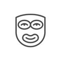 Cosmetic face mask line outline icon