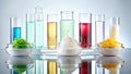 Cosmetic Gel and Cream Consistency Testing Laboratory Samples for Product Development and Quality Control Royalty Free Stock Photo